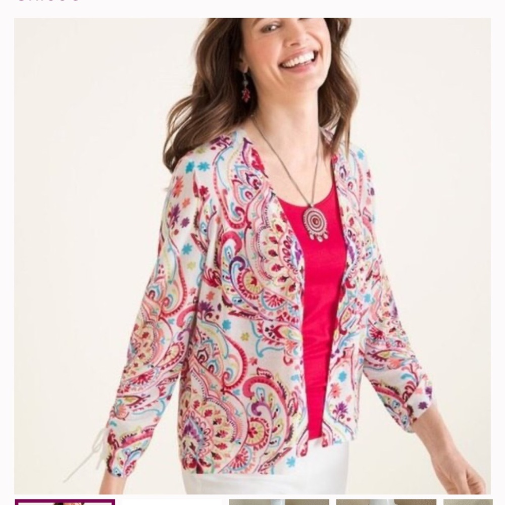 Chico's Colorful Paisley Cardigan size XXL - Picture 1 of 7